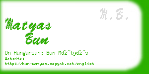 matyas bun business card